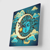 天日と月 スクエア壁時計 (傾斜)