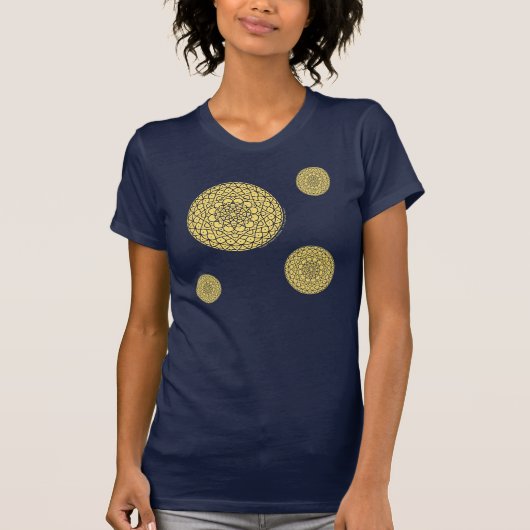天日の女性の暗いワイシャツ Tシャツ (正面)