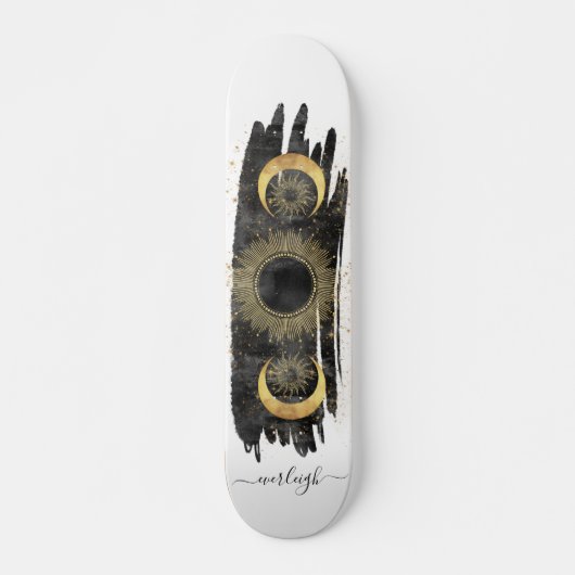 天日パーソナライズされた月の星 スケートボード (正面)