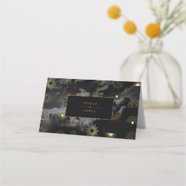 天日三日月銀河系ブラックゴールデン プレイスカード