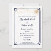 天日星金ゴールド&ダークプラム結婚ズ 招待状 (正面)