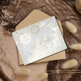 天日月の星の結婚式の日付を保存 案内ポストカード