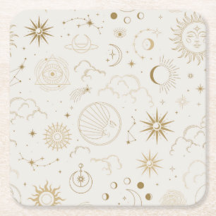 天日月の神秘的要素 スクエアペーパーコースター