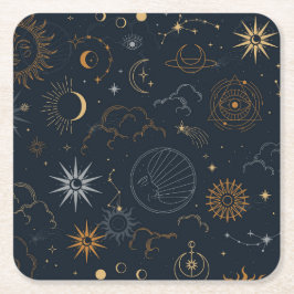 天日月の神秘的要素 スクエアペーパーコースター