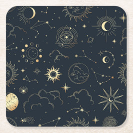 天日月の神秘的要素 スクエアペーパーコースター