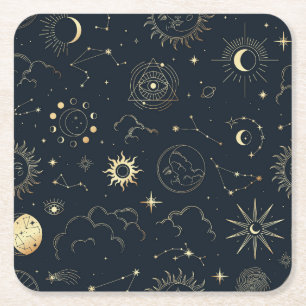 天日月の神秘的要素 スクエアペーパーコースター