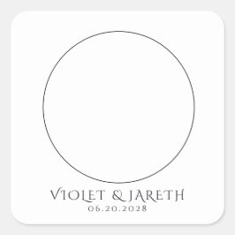 天日月結婚ステッカー スクエアシール