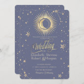 天日月、星パステル結婚ズ 招待状 (正面/裏面)