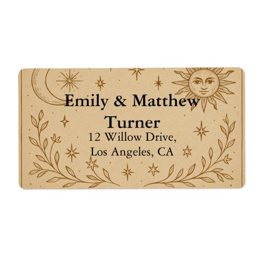 天日結婚月デザイン ラベル (正面)