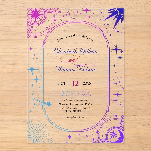 天日結婚月 アクリル招待状 (正面)