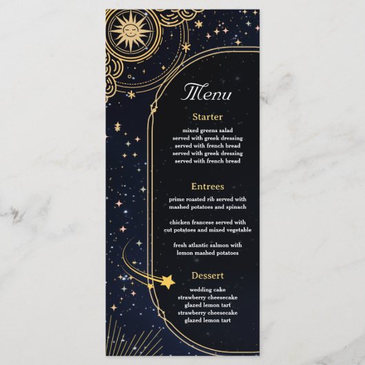 天日結婚月 メニュー (正面)