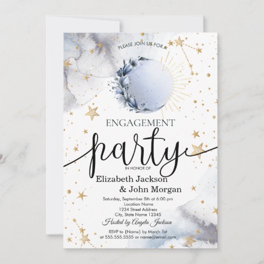 天日、ブルームーン、スター婚約 招待状 (正面)