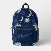 天日・月・星パーソナライズされた プリントバックパック (正面)