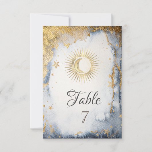 天日、月、星水色 招待状 (正面)