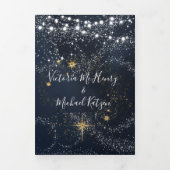 天星の夜空の光の列 三つ折り招待状 (カバー)