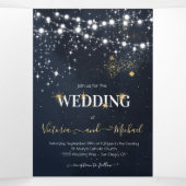 天星の夜空の光の列 三つ折り招待状 (内部中)