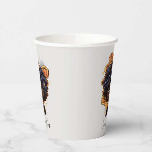 天星の星空の女性 紙コップ (左)