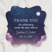 天星の星結婚の夜の感謝ラベル フェイバータグ (裏面)