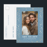 天星の結婚式の日付写真を保存 案内ポストカード<br><div class="desc">夜の空の星の天空の日付フォトポストカードを保存する</div>