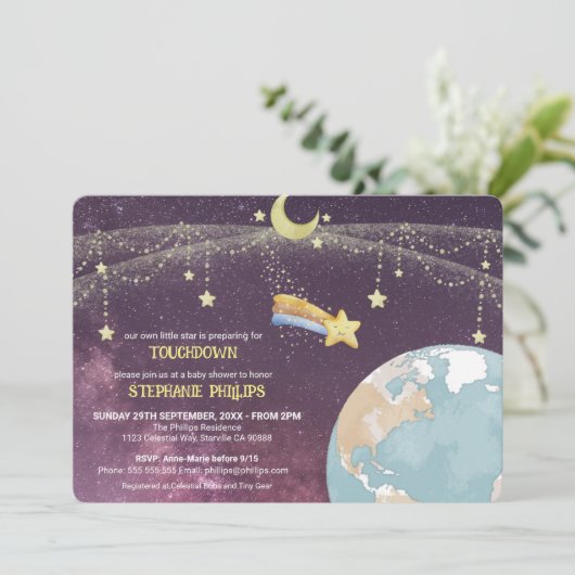 天星カスタムタイポグラフィかわいいユニークおもしろい 招待状 (スタンド正面)