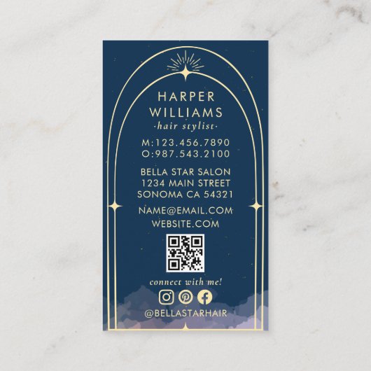 天星タロットヘアスタイリストサロンQRコード 名刺 (裏面)