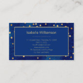 天星ムーンフェイズネイビーブルー金ゴールド 名刺 (裏面)