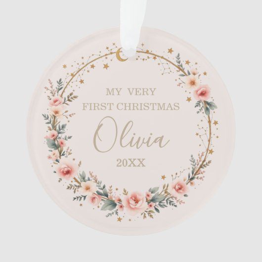 天星ムーンベビー第1初めてのクリスマス オーナメント (正面)