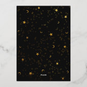 天星ムーン金ゴールドボホアーチ結婚ーズ 箔招待状 (裏面)