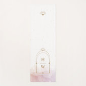 天星モノグラムイニシャル赤面ピンク金ゴールド ヨガマット (正面)