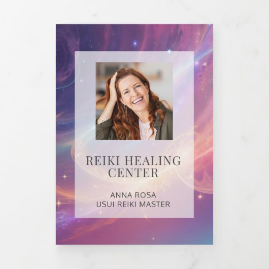 *~*天星写真ロゴQR三折パンフレット 三つ折りカード (カバー)