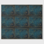 天星図コンステレーションブルー金ゴールド銀河系 ラッピングペーパー (フラット)