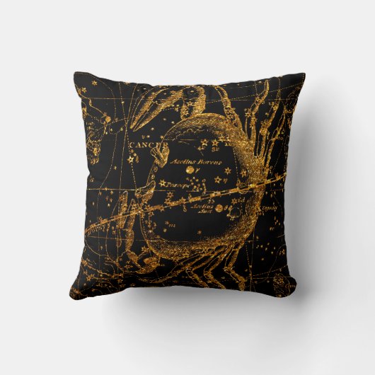天星地図占星術の金ゴールドがん蟹 クッション (裏面)