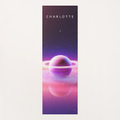 天星宇宙ピンクパープルパーソナライズされた名 ヨガマット (正面)