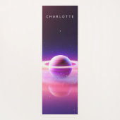 天星宇宙ピンクパープルパーソナライズされた名 ヨガマット (裏面)