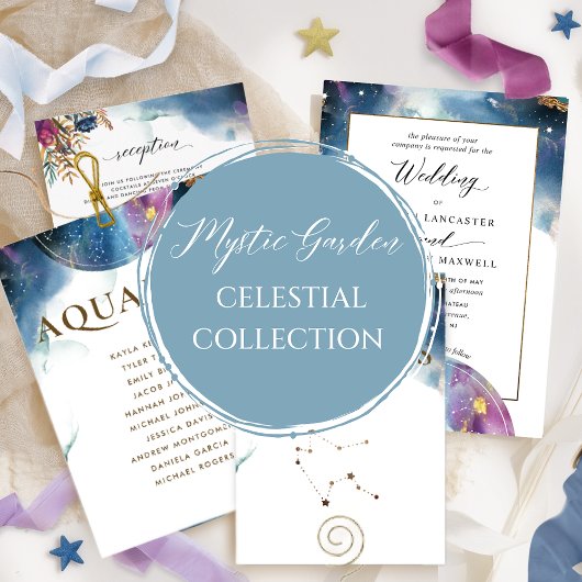 天星座と星のブライダルシャワー 招待状