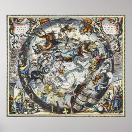 天星座ヴィンテージマップ ポスター