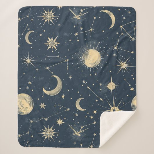 天星座 – 星夜(3) シェルパブランケット (正面)