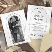 天星白黒ムーンブライダルシャワー 招待状