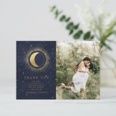 天星2枚の写真結婚のサンキューカード 招待状 (スタンド正面)