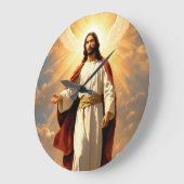 "天時：イエス神が壁の時計を印刷" ラージ壁時計 (傾斜)