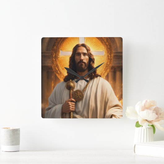 天時 スクエア壁時計 (ホーム)