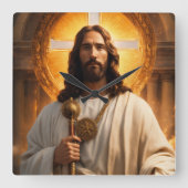 天時 スクエア壁時計 (正面)