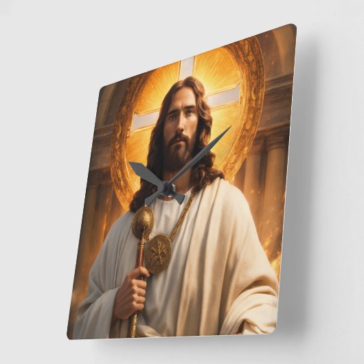 天時 スクエア壁時計 (傾斜)