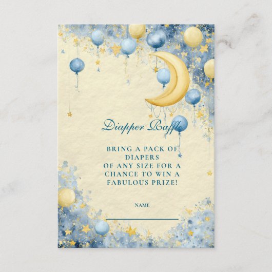天月と星のおむつラッフル エンクロージャーカード (正面)