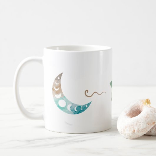 天月と星の夏のマグカップ コーヒーマグカップ (ドーナツ)