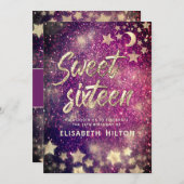 天月と星の書道sweet sixteen 招待状 (正面/裏面)