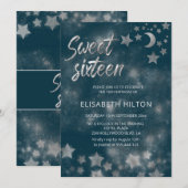 天月と星の書道sweet sixteen 招待状 (正面/裏面)