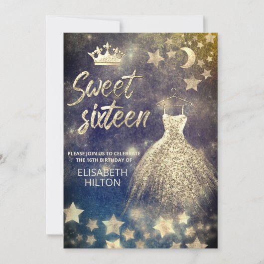 天月と星の書道sweet sixteen 招待状 (正面)