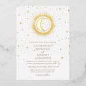 天月と星エレガントな結婚式 箔招待状 (正面)