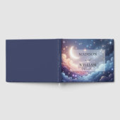 天月と星パーソナライズされた結婚の ゲストブック (全面)